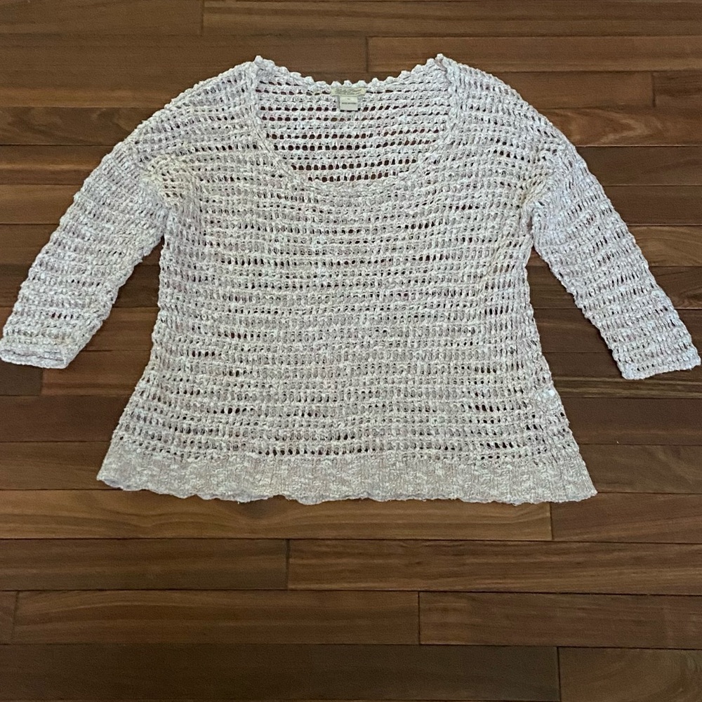 LUCKY BRAND SWEATER/ LUCKY BRAND KNITTED SWEATER/ BEIGE/SIZE M.
